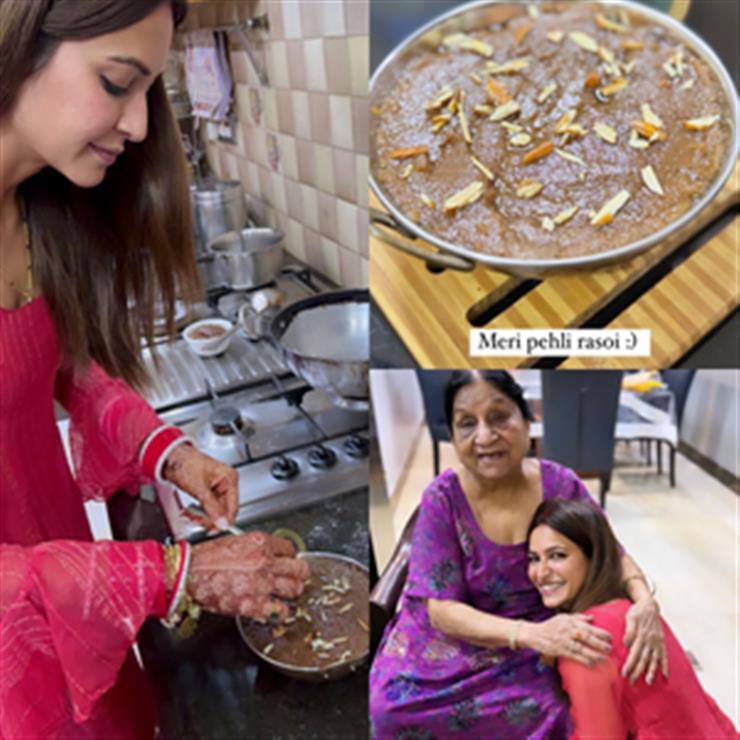 New bride Kriti Kharbanda cooks halwa for her 'pehli rasoi': 'Approved by dadi'