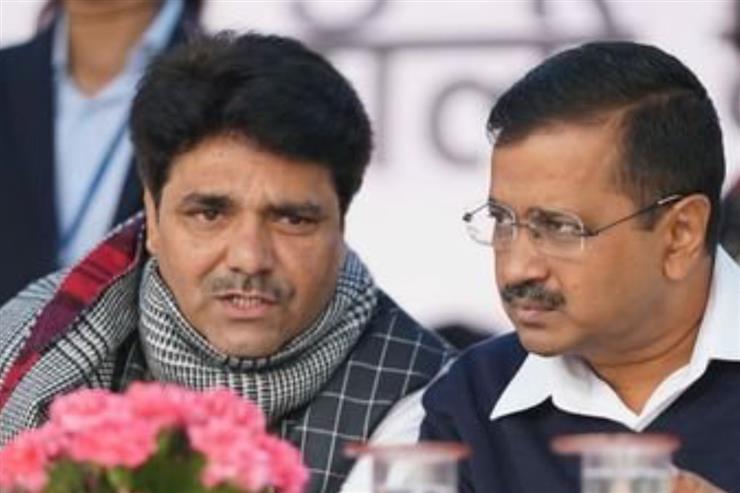 AAP MLA Naresh Balyan with AAP supremo Arvind Kejriwal