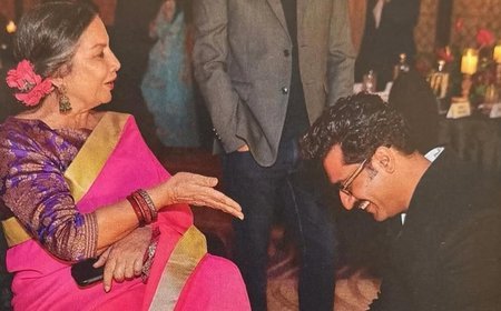 Shabana Azmi shares a throwback pic of Vicky Kaushal blushing while in a conversation with her