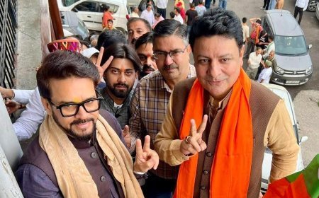 BJP's 'firebrand' Anurag Thakur enters the electoral fray, gives a befitting reply to the Congress in Dharamshala - workers are furious