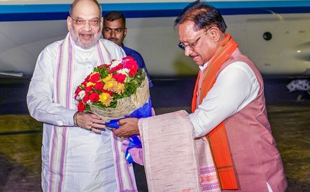 HM Amit Shah arrives in Chhattisgarh on three-day visit