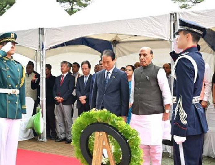 Rajnath Singh inaugurates Indian War Memorial in South Korea, remembers war veterans
