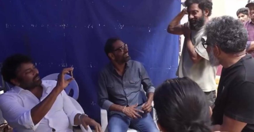 Ram Charan's 'Peddi' makers release video of Chiranjeevi's visit to film's sets