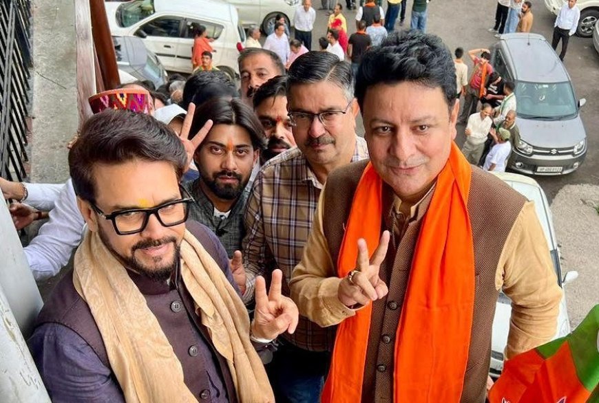 BJP's 'firebrand' Anurag Thakur enters the electoral fray, gives a befitting reply to the Congress in Dharamshala - workers are furious