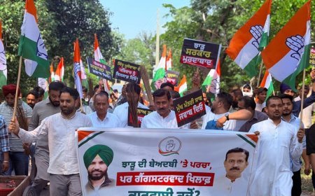 Congress stages statewide protest against arrest of Tanda party worker over allegations of ‘disrespecting’ broom