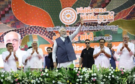 Gujarat CM credits PM Modi with giving India ‘a new direction’ as he completes 12 years in office