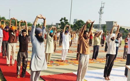 Inmates at Central Jail, Sri Goindwal Sahib Perform Yoga on International Yoga Day