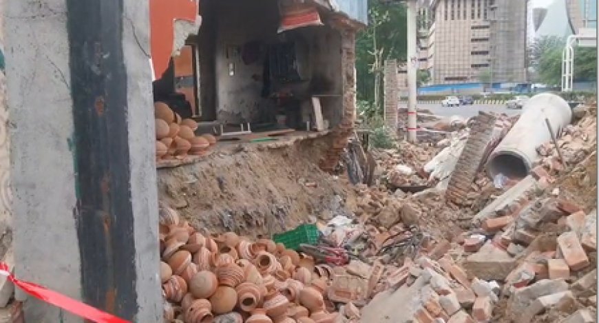 Wall of Dayanand Crematorium collapses during sewer work on Lodhi Road; one dead, two injured