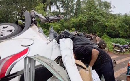 Three killed as car crashes into stationary dumper on Mumbai-Goa Highway