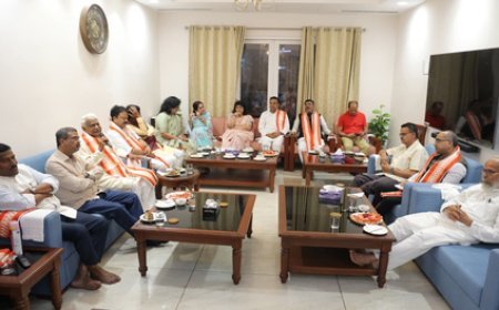 Dharmendra Pradhan holds development review meet with Odisha CM, senior BJP leaders