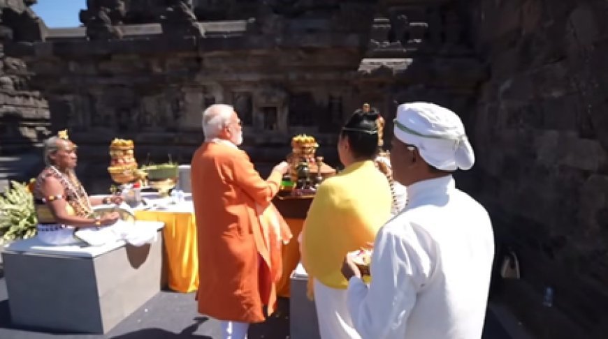 PM Modi offers prayers at Prambanan Temple, inaugurates restoration project with Indonesian Prez 
