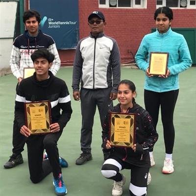 Sarthak Gandhi and Riya Kaushik lift singles titles