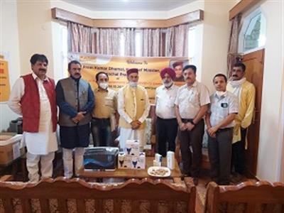 Distribution of medical equipments event held at CMO office, Hamirpur