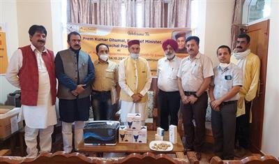 Distribution of medical equipments event held at CMO office, Hamirpur