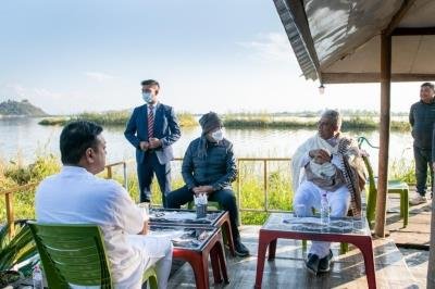 Floating land masses of Manipur's Loktak lake not found in the world: Union Minister