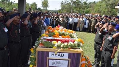 Martyr Arvind Kumar cremated with state honors at Suri (Marhun) in Kangra district
