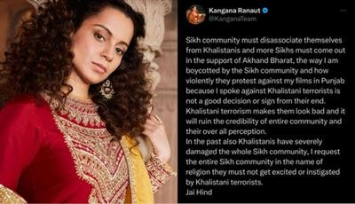 Kangana Ranaut slams Khalistan; urges Sikh community to come out in support of 'Akhand Bharat'