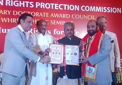 Himachali Industrialist Gets Doctorate Degree for Social Work --New Delhi October 29,2023