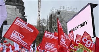 Thousands protest against austerity in Brussels