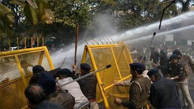 Chandigarh Police cane charged NSUI workers protesting outside BJP office against rigging in Mayoral poll
