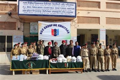 NCC group HQ Amritsar donates medicines and Food items for Pingalwara Charitable society