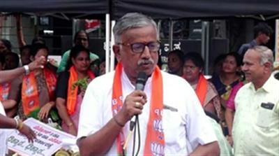 Senior K'taka BJP leader dies of heart attack after protest against fuel price hike