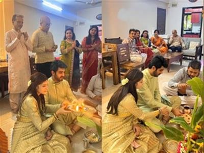 Shrenu Parikh, Akshay Mhatre’s new ‘aashiana’ journey starts with ‘puja’