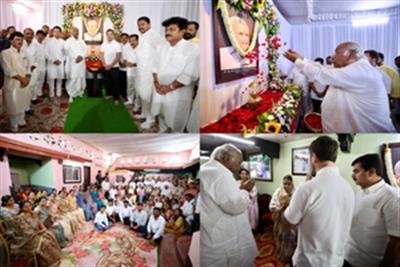Kharge, Rahul Gandhi pay tributes to late Nanded MP Vasantrao Chavan