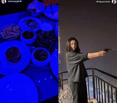 Shehnaaz Gill gives a peep into her Diwali meal: Burgers, fries and more