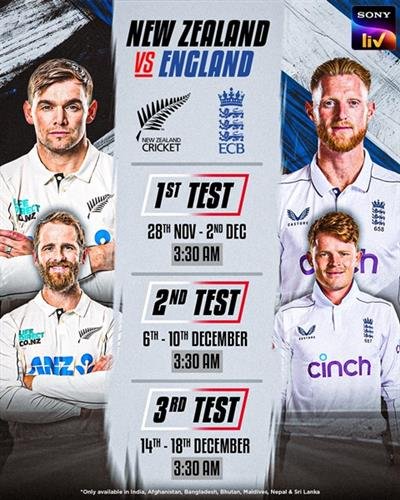 Sony LIV Brings You LIVE Thrills from the New Zealand-England Red-ball Showdown