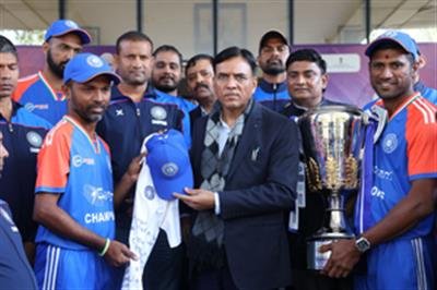 Sports Minister felicitates Indian PD Cricket Team, assures full support to 'Divyang' athletes