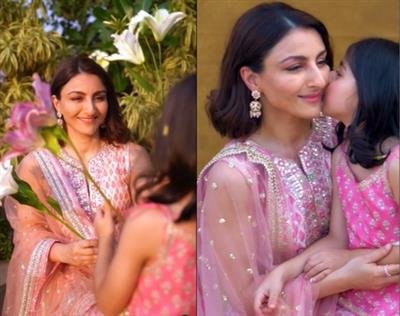 Soha Ali Khan and daughter Inaaya twin in matching outfits for Eid greetings