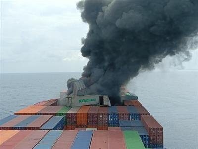 Singapore cargo ship catches fire off Kerala, Kochi and Kozhikode hospitals on alert
