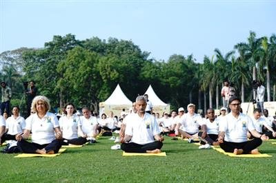 EAM Jaishankar joins diplomatic corps in Delhi to participate in International Day of Yoga