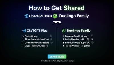 How to Get Shared ChatGPT Plus and Duolingo Family 2026
