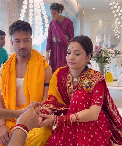 Ankita Lokhande calls praying with husband Vicky Jain ‘powerful’ after performing Bhaktambar puja