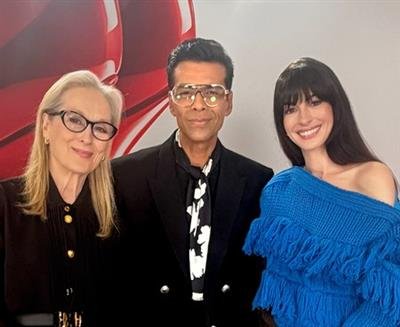 Karan Johar poses with ‘guru’ Meryl Streep, Anne Hathaway: This image is going in my will