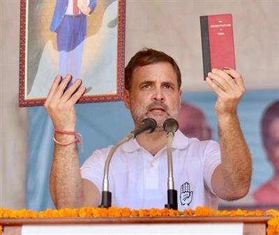 ‘Will fight till my last breath to protect Babasaheb’s ideals’: Rahul Gandhi